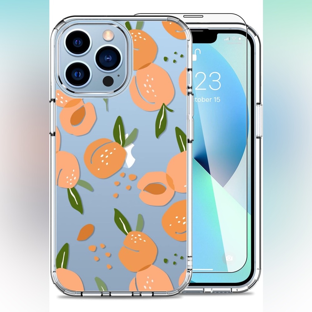 5for$10 Peach iPhone 12 Pro Max Case with Screen Protector Slim Phone Case